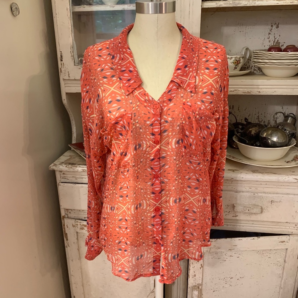 Free People Easy Rider Button Up Blouse